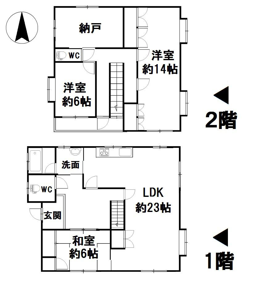 Floor plan. 29,800,000 yen, 3LDK + S (storeroom), Land area 251.28 sq m , Building area 146.95 sq m