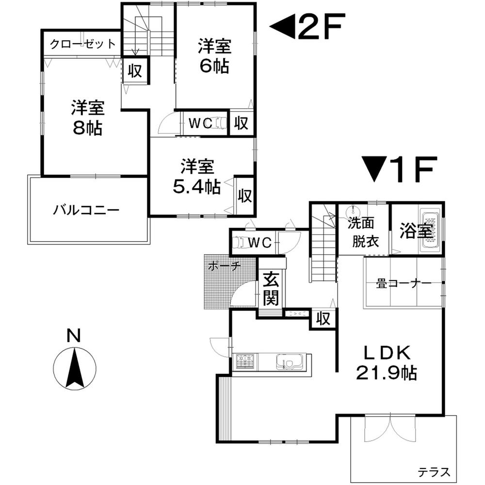 Floor plan. 29,800,000 yen, 3LDK, Land area 156.03 sq m , Building area 98.74 sq m