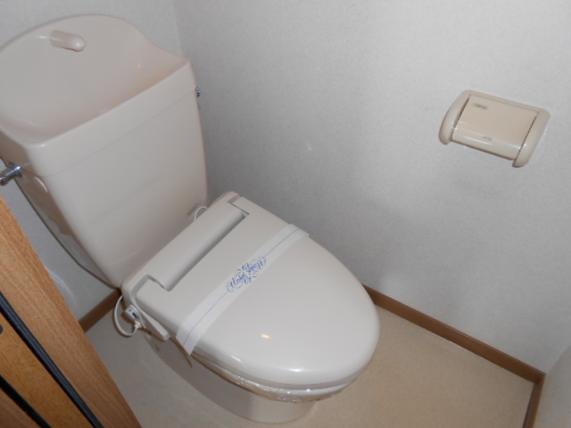 Toilet. Heating toilet seat equipped