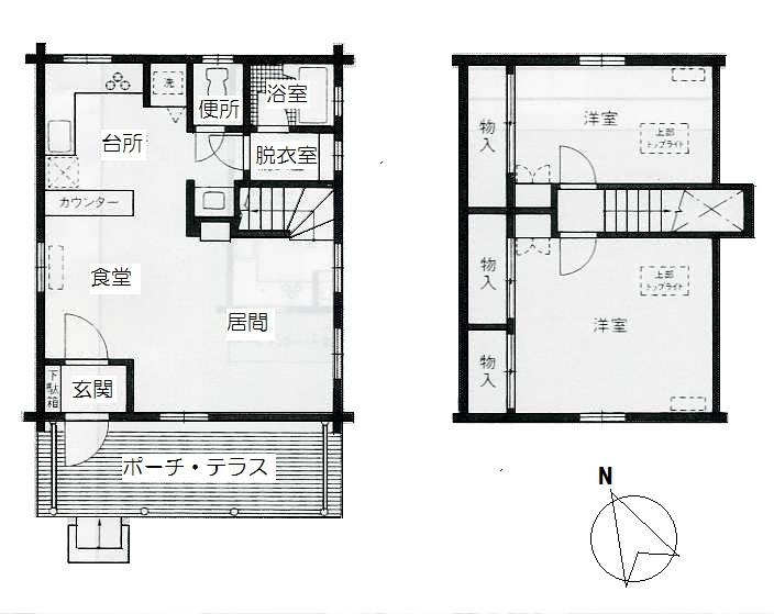 Floor plan. 14.5 million yen, 2LDK, Land area 1,288.1 sq m , Building area 73.87 sq m floor plan is 2LDK. Top light There is also a bright room on the second floor of each room.