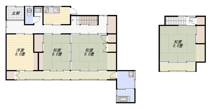 Floor plan. 8 million yen, 4K, Land area 344.02 sq m , Building area 110.57 sq m