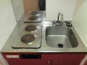Kitchen. Large enough sink With a two-necked electromagnetic grill