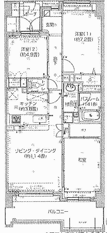 Floor plan. 3LDK, Price 17,900,000 yen, Occupied area 75.03 sq m , Balcony area 11.45 sq m