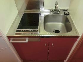 Kitchen. Easy to clean because the electromagnetic a stove.