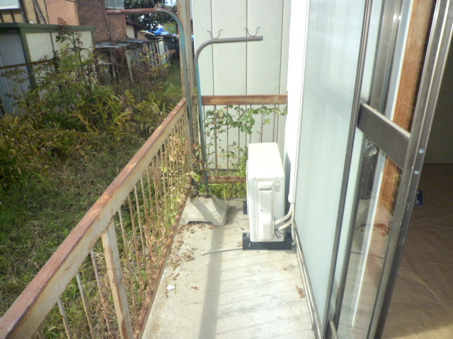 Balcony. Washing machine Storage