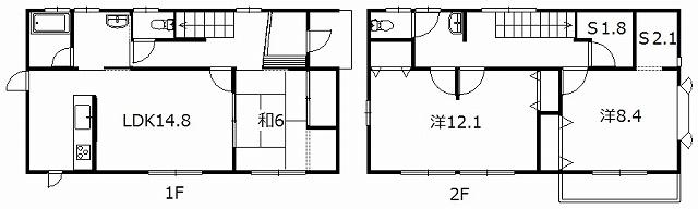 Floor plan. 17,900,000 yen, 3LDK + 2S (storeroom), Land area 297.22 sq m , Building area 113.5 sq m