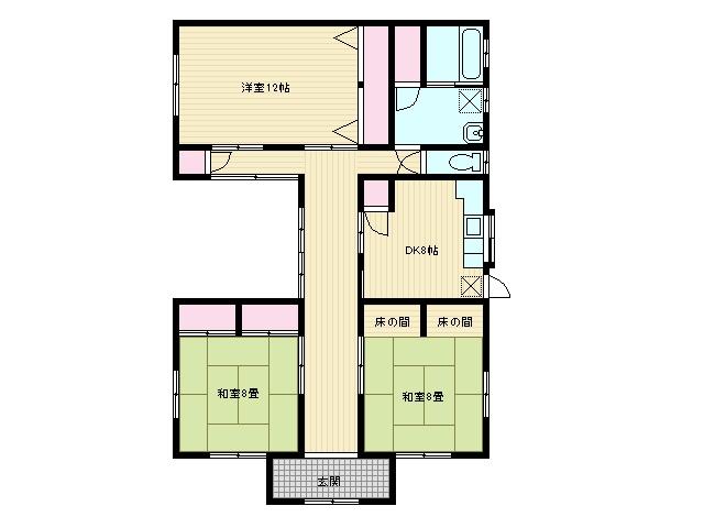 Floor plan. 15.5 million yen, 3DK, Land area 298 sq m , Building area 109.3 sq m