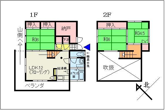 Floor plan. 4 million yen, 3LDK, Land area 822 sq m , Building area 67.1 sq m