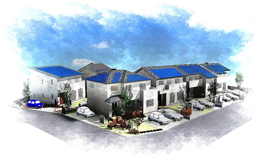 Building plan example (Perth ・ appearance). Solar power installed It is a beautiful town of tile appearance