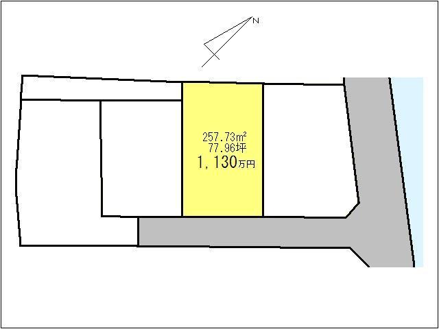 Compartment figure. Land price 11.3 million yen, Land area 257.73 sq m