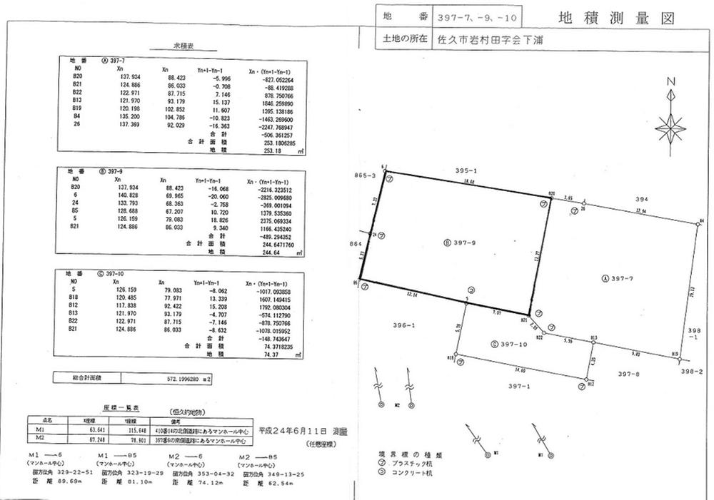 Compartment figure. Land price 7.4 million yen, Land area 244.64 sq m acreage survey map