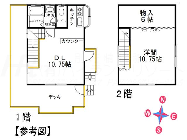Floor plan. 11 million yen, 1LDK, Land area 1,000 sq m , Building area 57.96 sq m floor plan