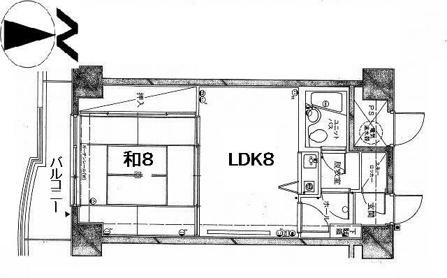 Floor plan. 1LDK, Price 1,000,000 yen, Occupied area 36.46 sq m , Balcony area 5.51 sq m