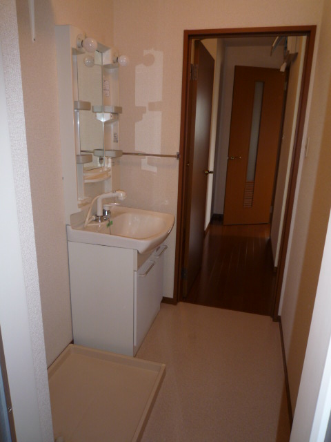 Washroom. Shampoo is with Dresser