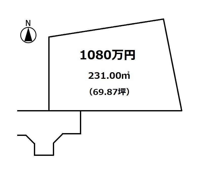 Compartment figure. Land price 10.8 million yen, Land area 231 sq m