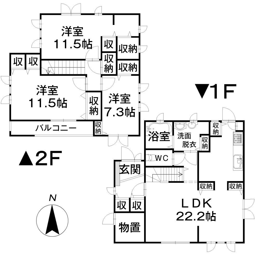 Floor plan. 19,800,000 yen, 3LDK, Land area 186.7 sq m , Building area 120.1 sq m