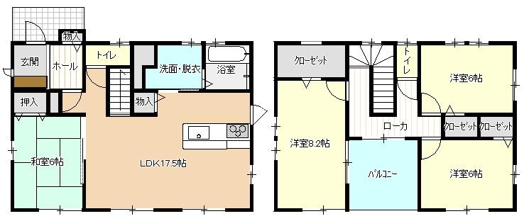 Floor plan. 25,800,000 yen, 4LDK, Land area 201.47 sq m , Building area 111.01 sq m