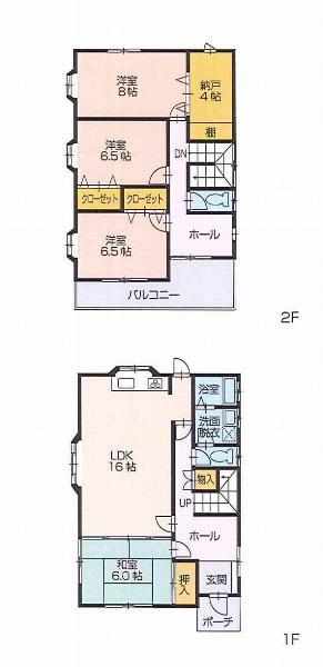 Floor plan. 22,800,000 yen, 4LDK+S, Land area 273.43 sq m , Building area 136 sq m