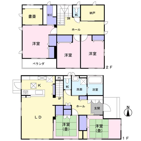 Floor plan. 27,800,000 yen, 5LDK + 3S (storeroom), Land area 551.96 sq m , Building area 137.09 sq m