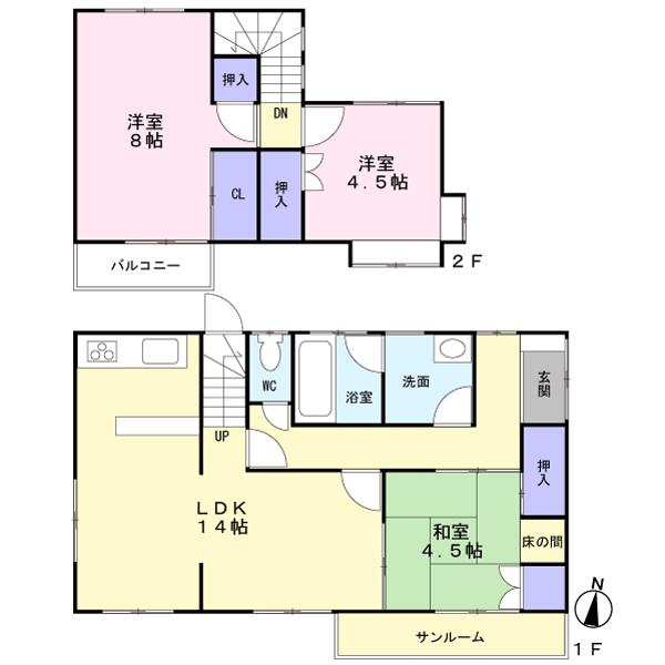 Floor plan. 17,900,000 yen, 3LDK, Land area 126.3 sq m , Building area 87.15 sq m
