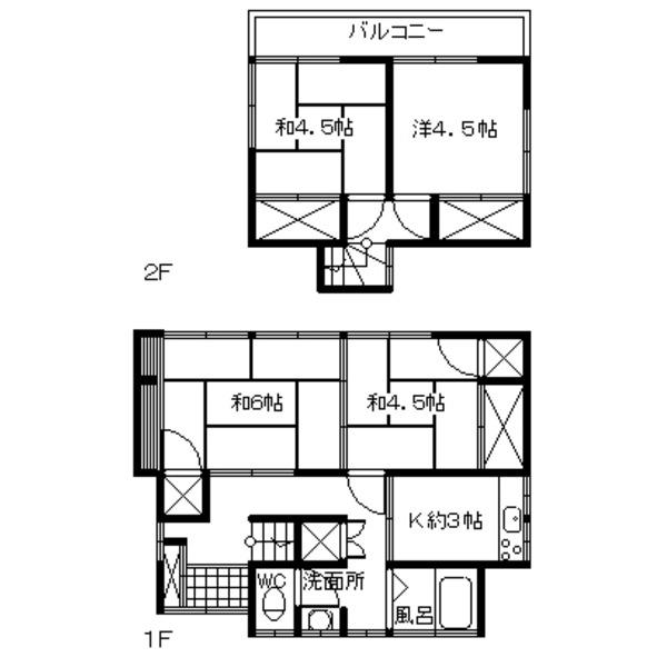 Floor plan. 1.5 million yen, 4K, Land area 74.99 sq m , Building area 64.91 sq m 4K
