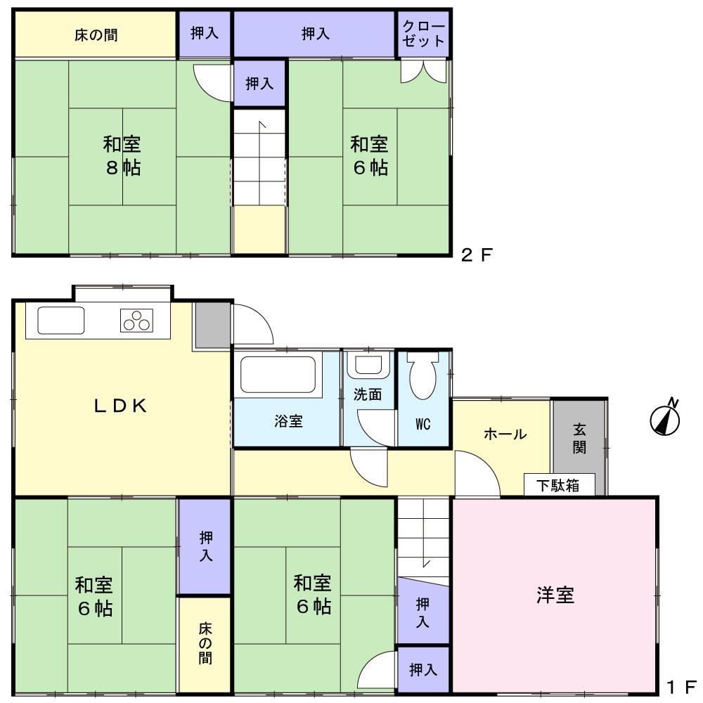 Floor plan. 13.5 million yen, 5LDK, Land area 180.75 sq m , Building area 117.87 sq m