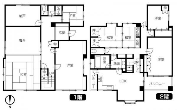 Floor plan. 27,800,000 yen, 8LDK+S, Land area 206 sq m , Building area 203.83 sq m