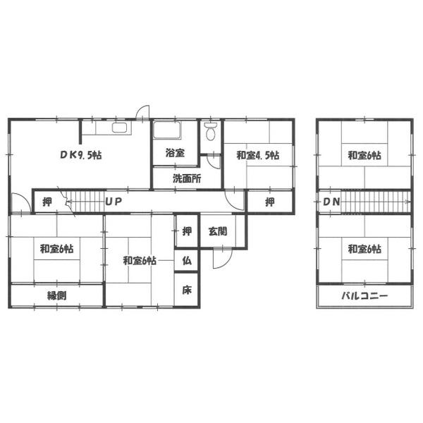 Floor plan. 5 million yen, 5DK, Land area 165.27 sq m , Building area 106.86 sq m