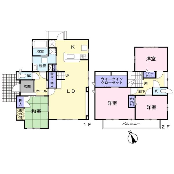 Floor plan. 34,800,000 yen, 4LDK + S (storeroom), Land area 293.91 sq m , Building area 126.32 sq m