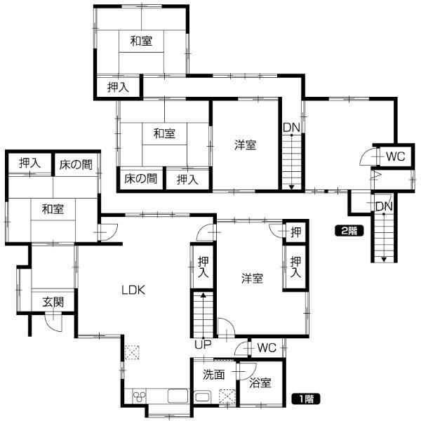 Floor plan. 15.8 million yen, 6LDK, Land area 225.32 sq m , Building area 165.81 sq m