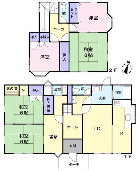 Floor plan. 24,800,000 yen, 5LDK, Land area 223.51 sq m , Building area 119.23 sq m