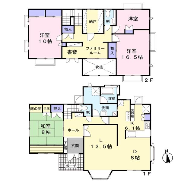 Floor plan. 26,800,000 yen, 4LDK + S (storeroom), Land area 305.21 sq m , Building area 169.92 sq m