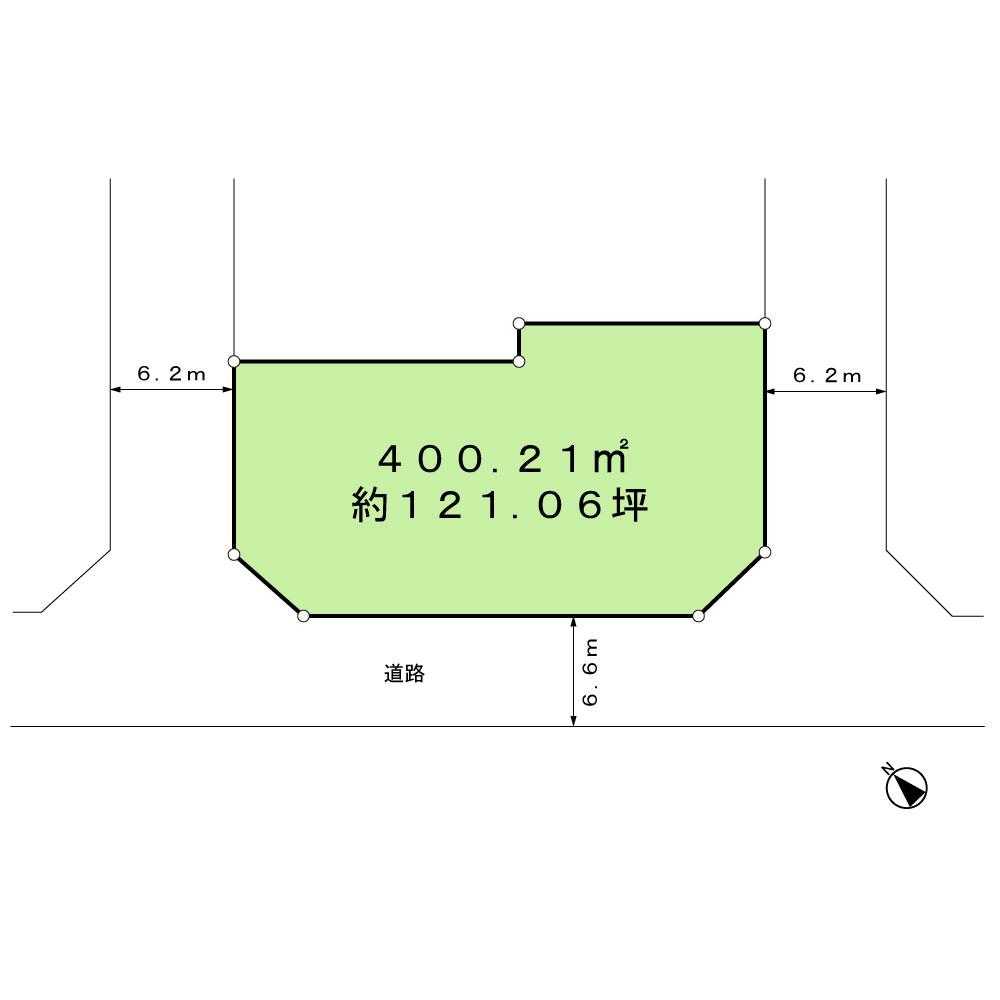 Compartment figure. Land price 13.6 million yen, Land area 400.21 sq m