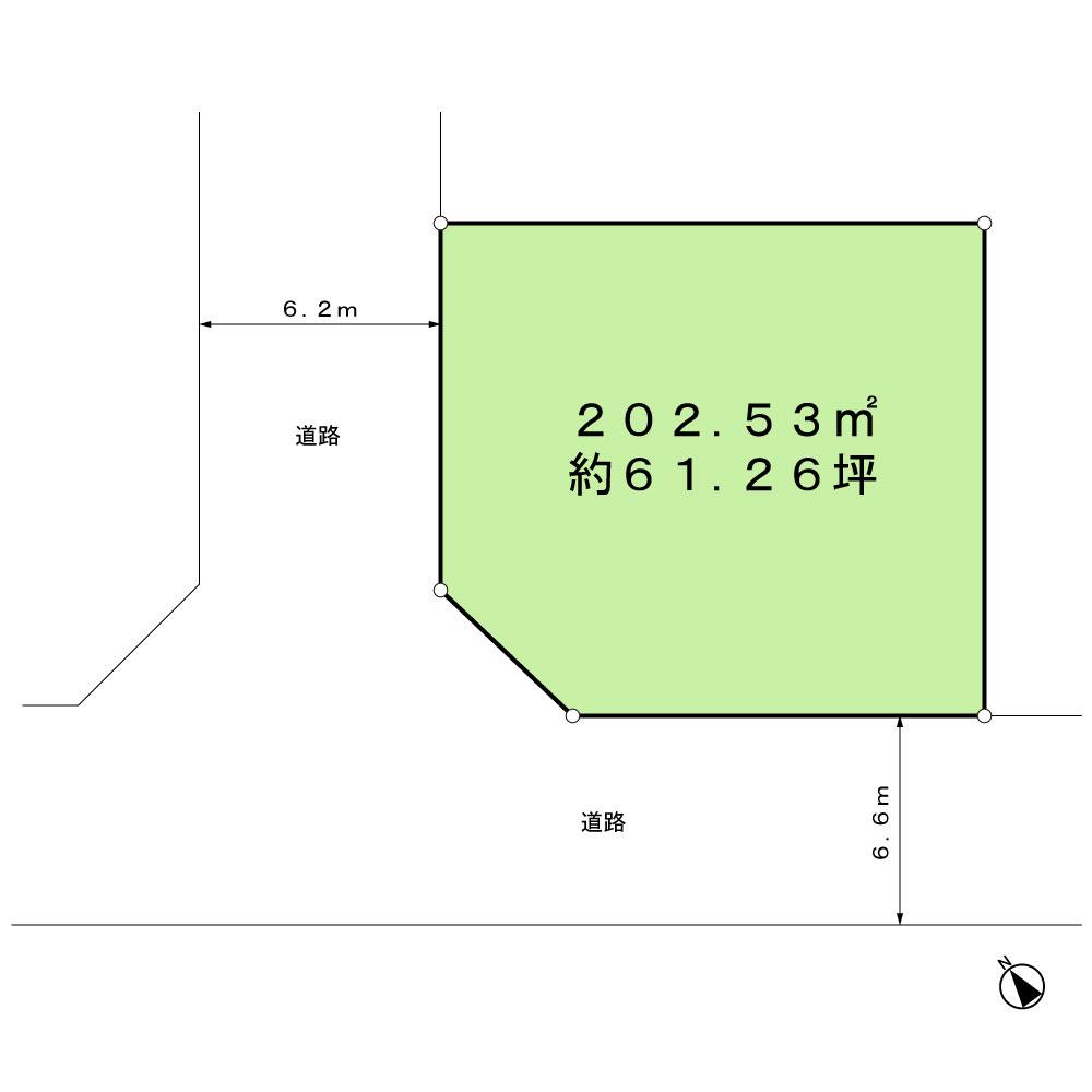 Compartment figure. Land price 6.8 million yen, Land area 202.53 sq m