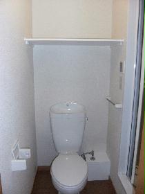 Toilet. Convenient to tidy because there is also a cupboard in the space of spread