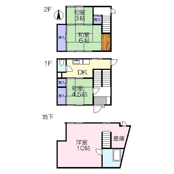Floor plan. 3.8 million yen, 4DK, Land area 40.29 sq m , Building area 76.87 sq m