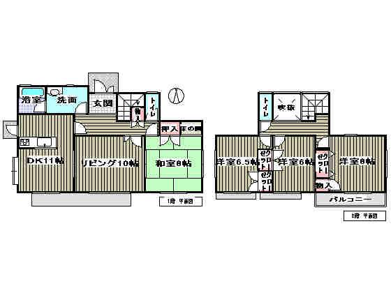 Floor plan. 43,500,000 yen, 4LDK, Land area 206.95 sq m , Building area 121.3 sq m