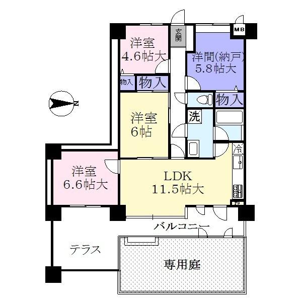 Floor plan. 3LDK + S (storeroom), Price 13.8 million yen, Footprint 77.6 sq m , Balcony area 13.35 sq m