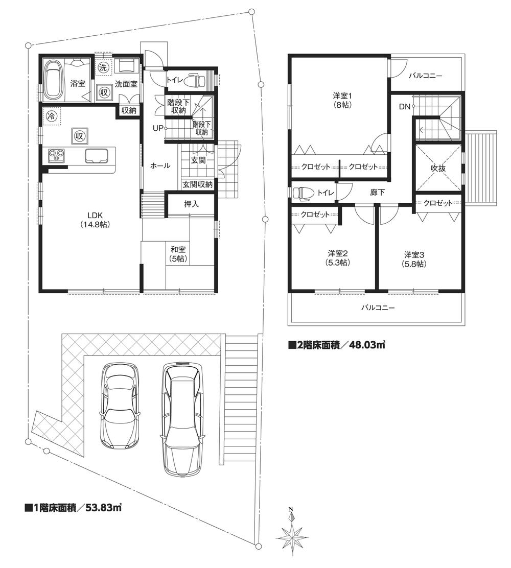 Floor plan. 34,800,000 yen, 4LDK, Land area 146.52 sq m , Building area 101.86 sq m