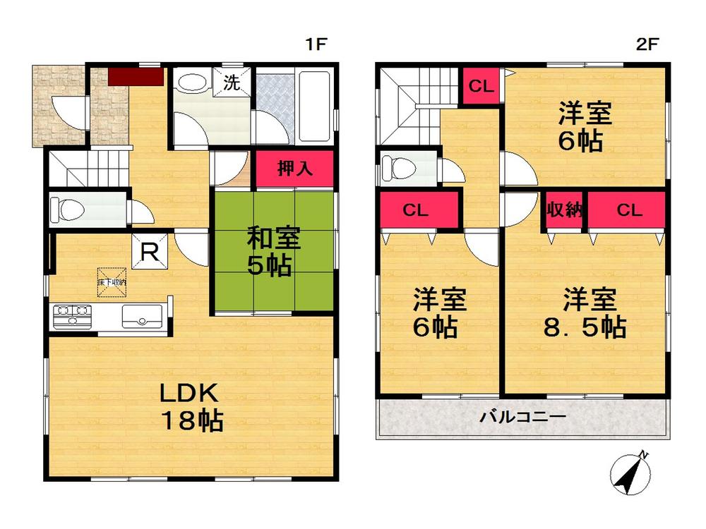 Floor plan. 20.8 million yen, 4LDK, Land area 396.52 sq m , Building area 99.63 sq m   [Floor plan] 