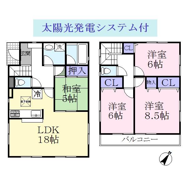 Floor plan. 20.8 million yen, 4LDK, Land area 396.52 sq m , Building area 99.63 sq m
