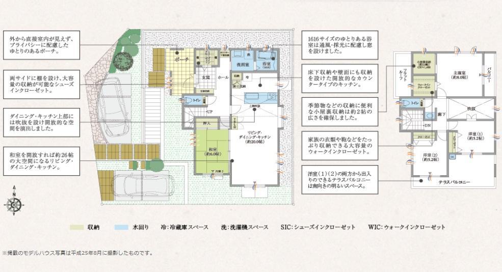 Building plan example (floor plan). ← is between intake figure of model house (3-3) in the introduction video. Visit in conjunction with the video !!