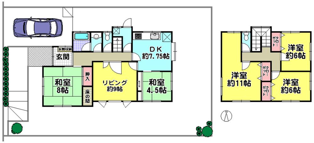 Floor plan. 18,800,000 yen, 6DK, Land area 214.88 sq m , Building area 125.87 sq m