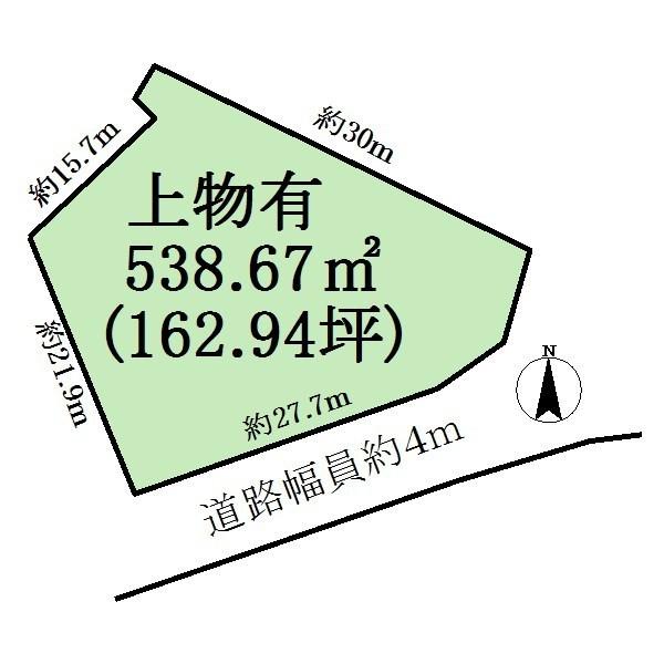 Compartment figure. Land price 42 million yen, Facing the land area 538.67 sq m southeast, Sunny