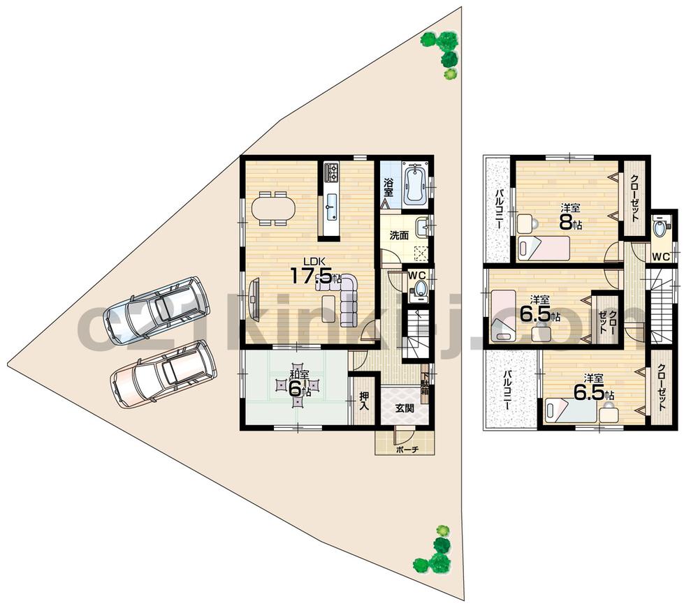 Floor plan. 26,800,000 yen, 4LDK, Land area 189.98 sq m , Building area 105.98 sq m floor plan 4LDK! All rooms 6 quires more! 