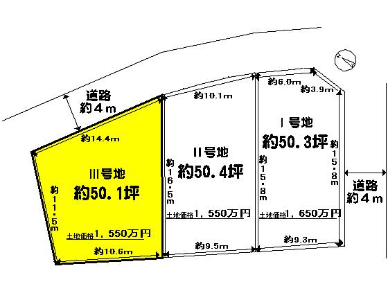 Compartment figure. Land price 15.5 million yen, Land area 165.72 sq m
