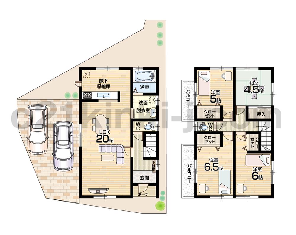 Floor plan. (No. 6 locations), Price 28.8 million yen, 4LDK, Land area 130.27 sq m , Building area 97.7 sq m