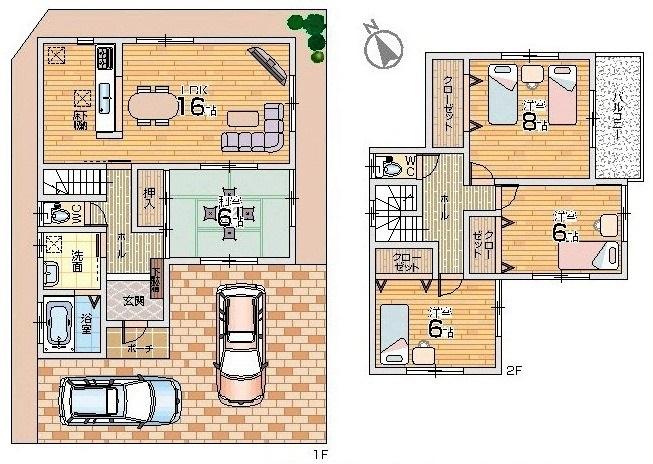 Floor plan. (No. 2 locations), Price 33,800,000 yen, 4LDK, Land area 166.76 sq m , Building area 102.67 sq m