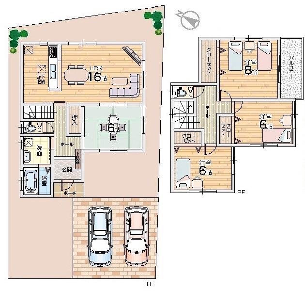 Floor plan. (No. 3 locations), Price 34,800,000 yen, 4LDK, Land area 170.18 sq m , Building area 102.67 sq m