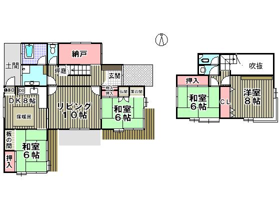 Floor plan. 31,800,000 yen, 4LDK + S (storeroom), Land area 267.13 sq m , Building area 149.54 sq m